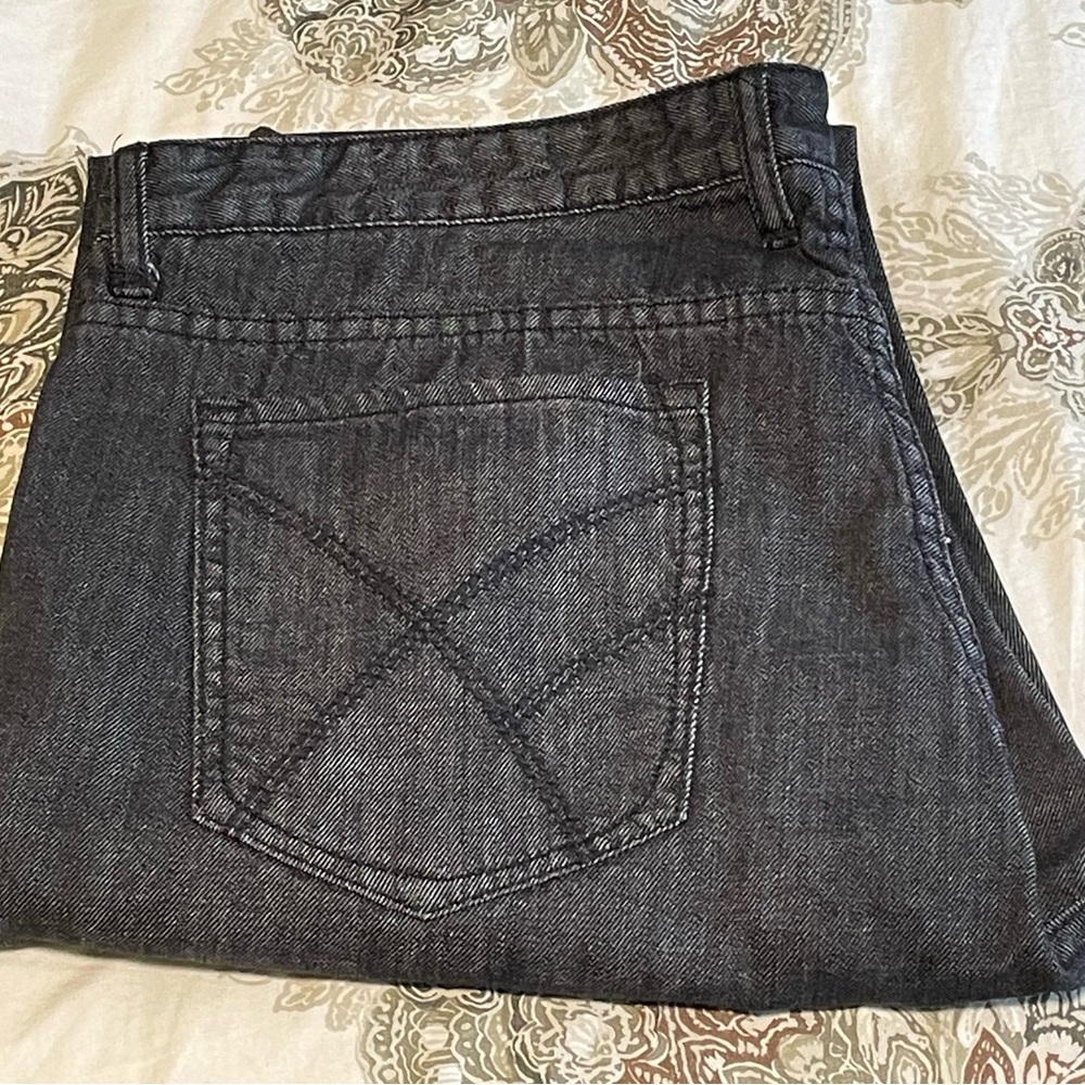 Men’s 36x34 Kenneth Cole Reaction distressed black denim Relaxed Jeans great